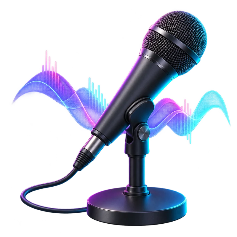 Illustration of a generic studio microphone